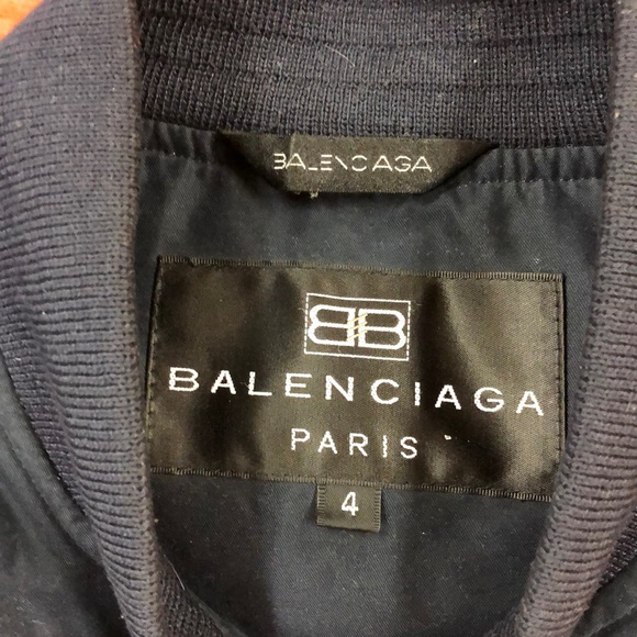 Navy blue Balenciaga zip up jacket. - Picture 1 of 3